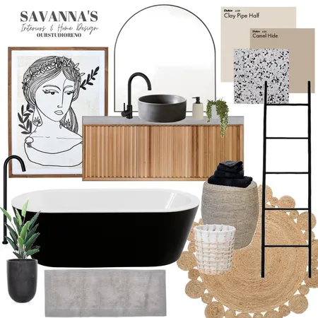 Black X Neutral Bathroom Interior Design Mood Board by sb.interiors on Style Sourcebook