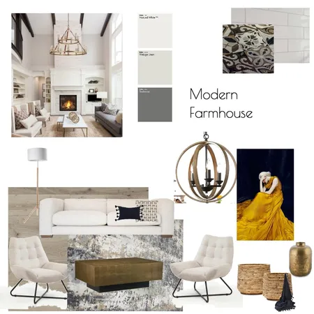 Modern Farmhouse Livingroom Interior Design Mood Board by Tracey Shirley on Style Sourcebook