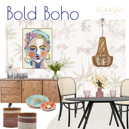 Bright Boho Dining Room Moodboard Interior Design Mood Board by Kohesive on Style Sourcebook