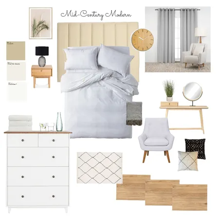 Mid-Century Modern Hotel Room Interior Design Mood Board by Kristine Rose Ast on Style Sourcebook