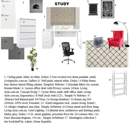 study Interior Design Mood Board by Nozie on Style Sourcebook