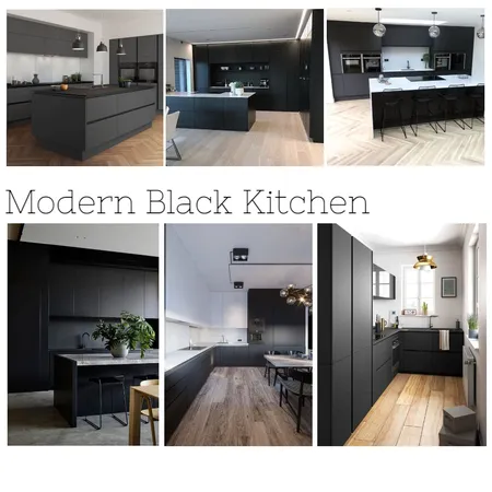 Modern Black Kitchen Interior Design Mood Board by Samantha McClymont on Style Sourcebook