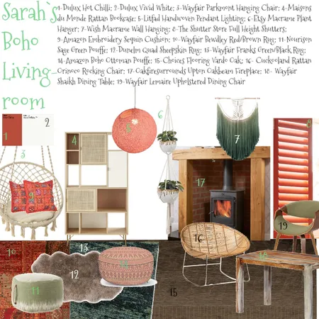 Boho Living Interior Design Mood Board by Laczi Emôke on Style Sourcebook