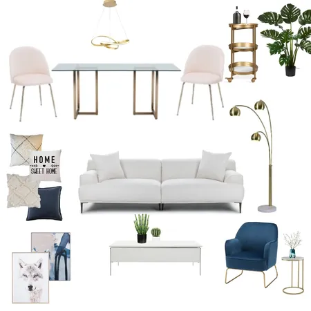 Living + Dining 43 Interior Design Mood Board by Carolina Nunes on Style Sourcebook