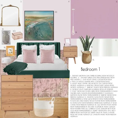 Bedroom 1 Interior Design Mood Board by Maja Posenjak on Style Sourcebook