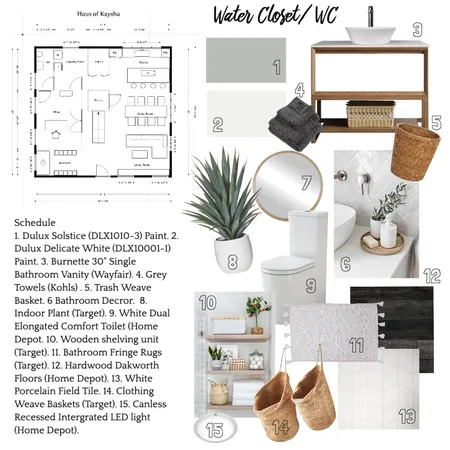 WATER CLOSET Interior Design Mood Board by kayshamp on Style Sourcebook