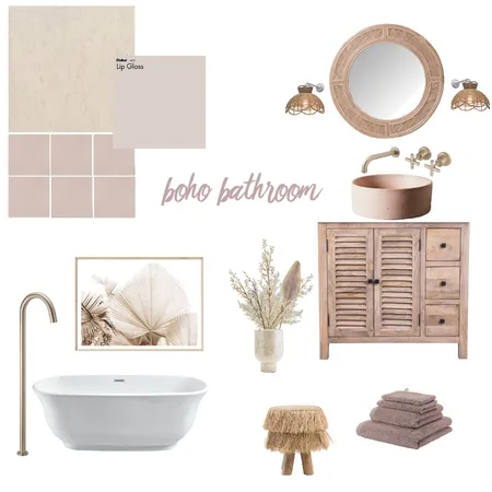 boho bathroom Interior Design Mood Board by Studio Alyza on Style Sourcebook