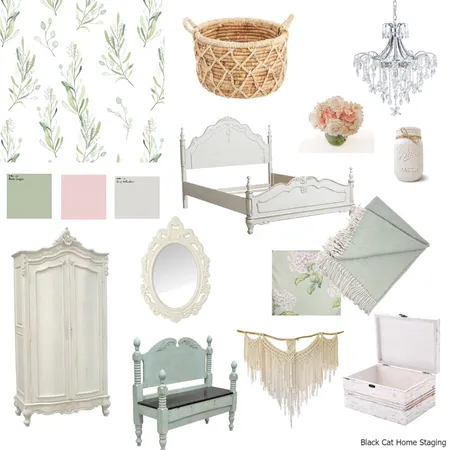 Shabby Chic Bedroom Interior Design Mood Board by Amanda Erin Designs on Style Sourcebook