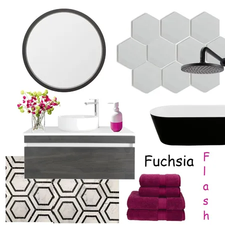 Fuchsia Flatlay Interior Design Mood Board by interiorology on Style Sourcebook