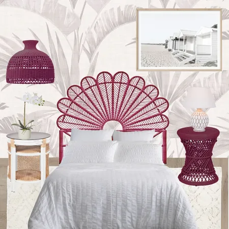 Fuchsia and Rattan Bedroom Interior Design Mood Board by interiorology on Style Sourcebook