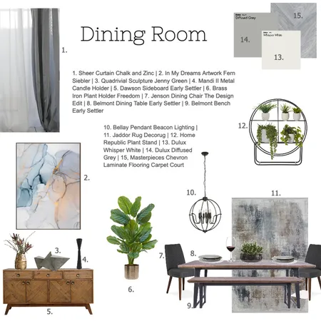 Dining Room Sample Board Interior Design Mood Board by MariaGremos on Style Sourcebook