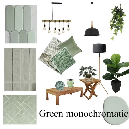 Green monochromatic Interior Design Mood Board by ShaeForster on Style Sourcebook