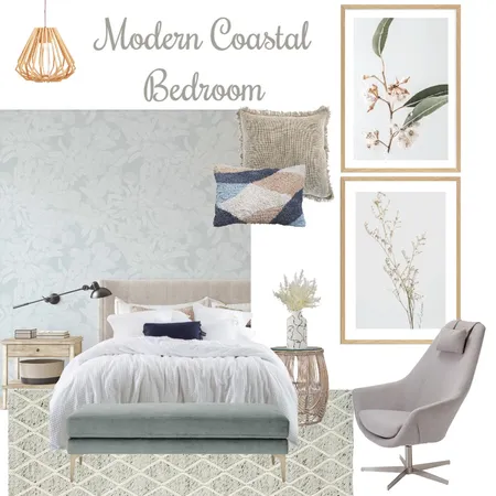 Modern Coastal Bedroom Interior Design Mood Board by Olive et Oriel on Style Sourcebook