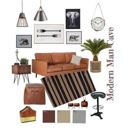 Modern man cave Interior Design Mood Board by Johnna Ehmke on Style Sourcebook