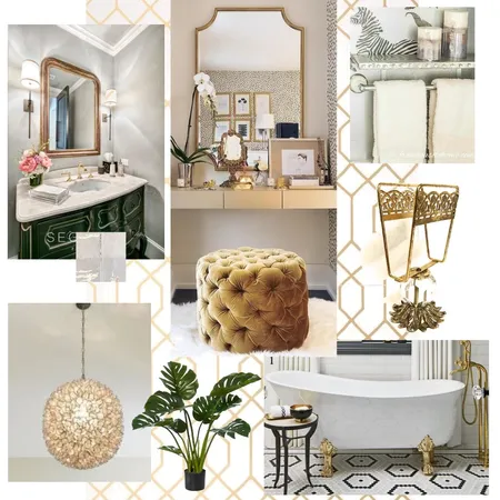 Hollywood Glam bathroom Interior Design Mood Board by Michelle Tasa on Style Sourcebook