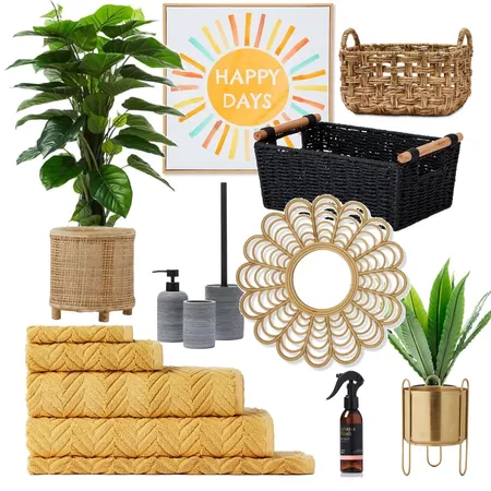 Adairs Bathroom Update Mustard Interior Design Mood Board by amoreliveablelife on Style Sourcebook