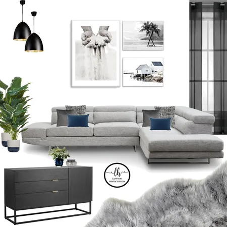 coastal blabk white navy Interior Design Mood Board by LionHeart on Style Sourcebook