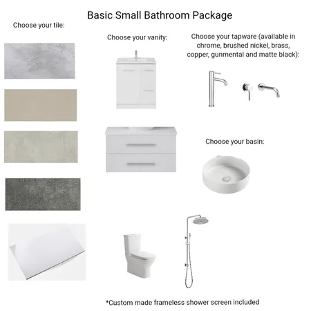 Basic Package Small Bathroom Interior Design Mood Board by Hilite Bathrooms on Style Sourcebook