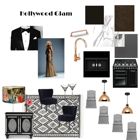 Hollywood glam Kitchen Interior Design Mood Board by MeMu Interiors & Decor on Style Sourcebook