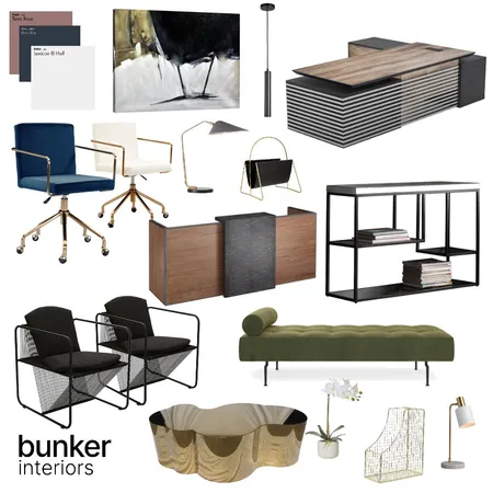 Mid-century modern office Interior Design Mood Board by Bunker Interiors on Style Sourcebook