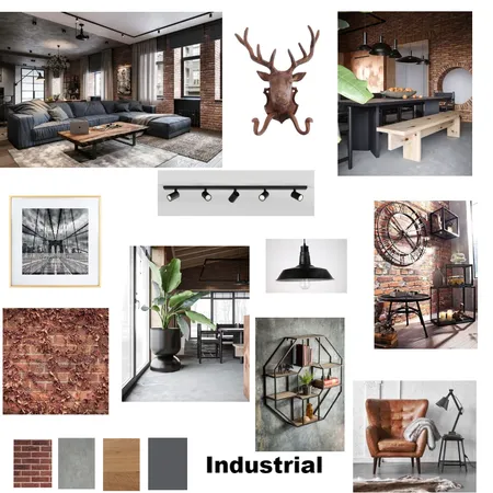 INDUSTRIAL MOOD BOARD Interior Design Mood Board by MONIKA RANI on Style Sourcebook