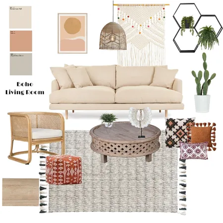 Boho Living Room Interior Design Mood Board by Amelia.May on Style Sourcebook