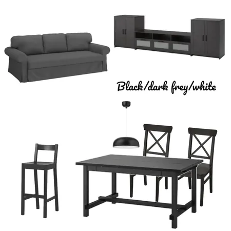Living room 1 black/dark grey/white Interior Design Mood Board by Syazaliza on Style Sourcebook