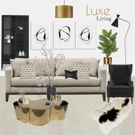 Black Luxe Living Interior Design Mood Board by Ayesha on Style Sourcebook