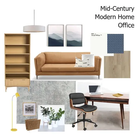 Mid Century Home Office Interior Design Mood Board by anipah on Style Sourcebook