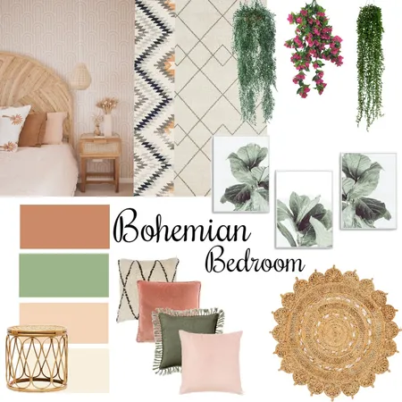 Module 3- bohemian bedroom Interior Design Mood Board by Joanne22.01 on Style Sourcebook