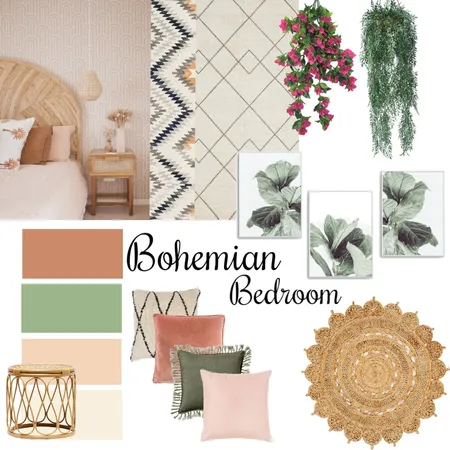 Module 3- bohemian bedroom Interior Design Mood Board by Joanne22.01 on Style Sourcebook