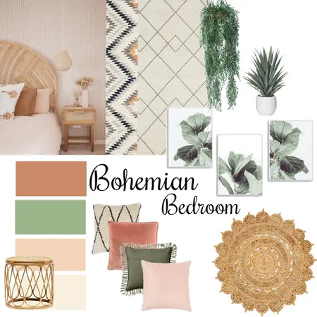 Module 3- bohemian bedroom Interior Design Mood Board by Joanne22.01 on Style Sourcebook