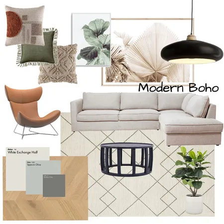 Modern Boho Interior Design Mood Board by goldfeatherdecor on Style Sourcebook