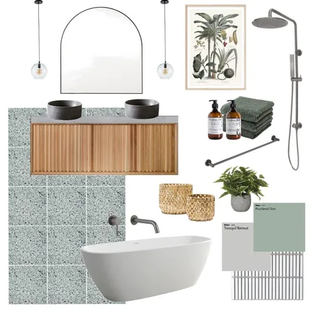 Dark Green Bathroom Interior Design Mood Board by Eliza Grace Interiors on Style Sourcebook