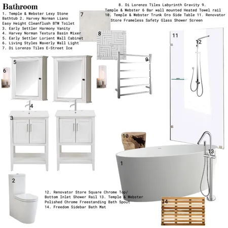 Bathroom Interior Design Mood Board by kyliewoolen on Style Sourcebook