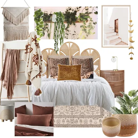 Boho bedroom Interior Design Mood Board by Oleander & Finch Interiors on Style Sourcebook