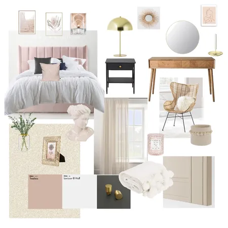 Hint of blush in bedroom Interior Design Mood Board by martada on Style Sourcebook