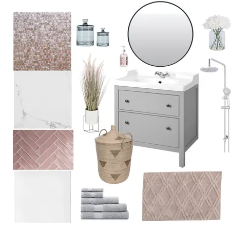 soft pink en-suite Interior Design Mood Board by martada on Style Sourcebook