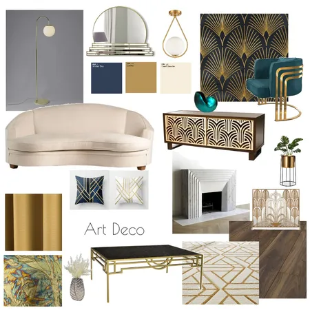 Art Deco Lounge Interior Design Mood Board by Nicola Penney on Style Sourcebook