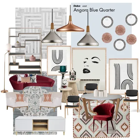 Modern Eclectic Living Room/Kitchen Interior Design Mood Board by Jazmine.Garland on Style Sourcebook