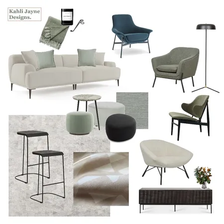 Contemporary Living Area Interior Design Mood Board by Kahli Jayne Designs on Style Sourcebook