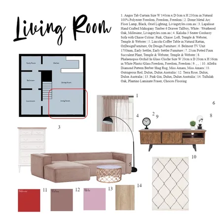 Living Room Mid century style Interior Design Mood Board by yonglongsim on Style Sourcebook