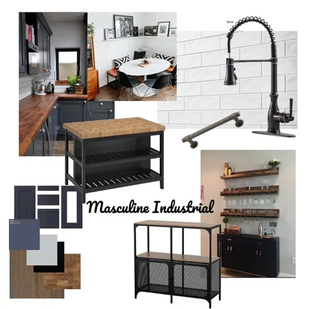 Masculine Industrial Interior Design Mood Board by rachel.digirolamo on Style Sourcebook
