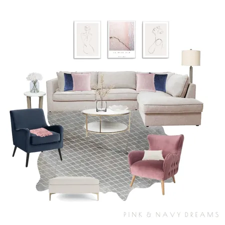 Pink and Navy Dreams Interior Design Mood Board by Cailey & Co. Interior Styling on Style Sourcebook