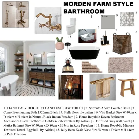 morden farmhouse bathroom Interior Design Mood Board by Charido on Style Sourcebook