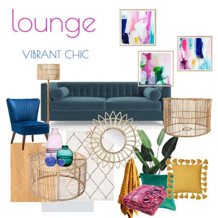 lounge- vibrant chic Interior Design Mood Board by Arch&Oak Creative on Style Sourcebook