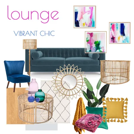 lounge- vibrant chic Interior Design Mood Board by Arch&Oak Creative on Style Sourcebook