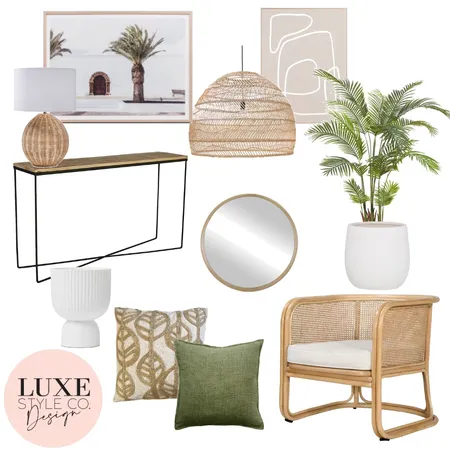 Casual Rattan Livingroom Interior Design Mood Board by Luxe Style Co. on Style Sourcebook