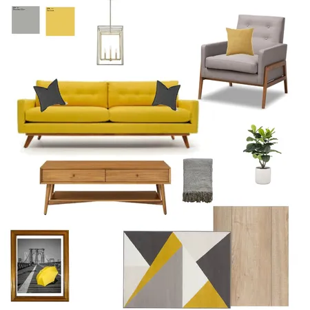 Yellow Mid Century Modern Interior Design Mood Board by Amanda Erin Designs on Style Sourcebook