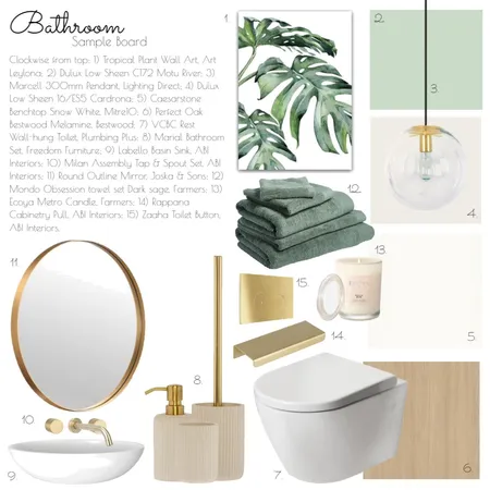 Bathroom Sample Board Interior Design Mood Board by DaniVile on Style Sourcebook